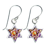 Star of David Earrings - Purple 